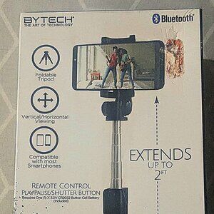 Bytech Extendable Phone Mount Tripod Stand with Bluetooth / Remote Control NEW
